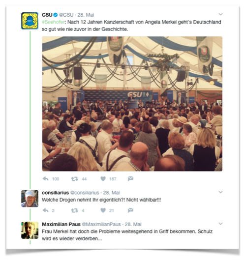 CSU Twitter-Meldung Angela Merkel